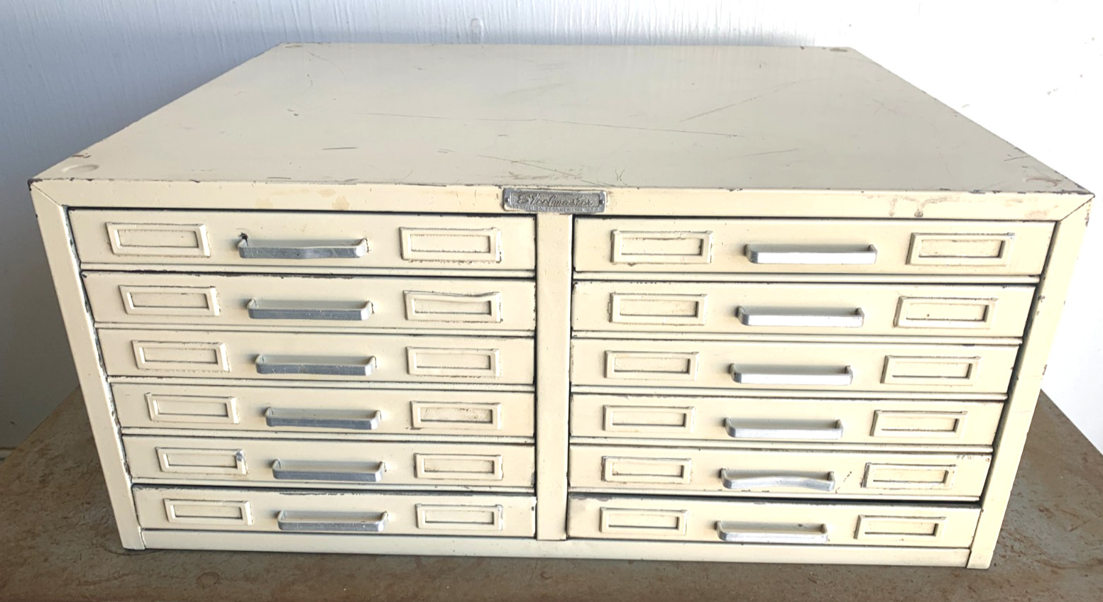 Steelmaster 12 Drawer Flat File Index Cabinet Vintage Industrial Art Steel USA