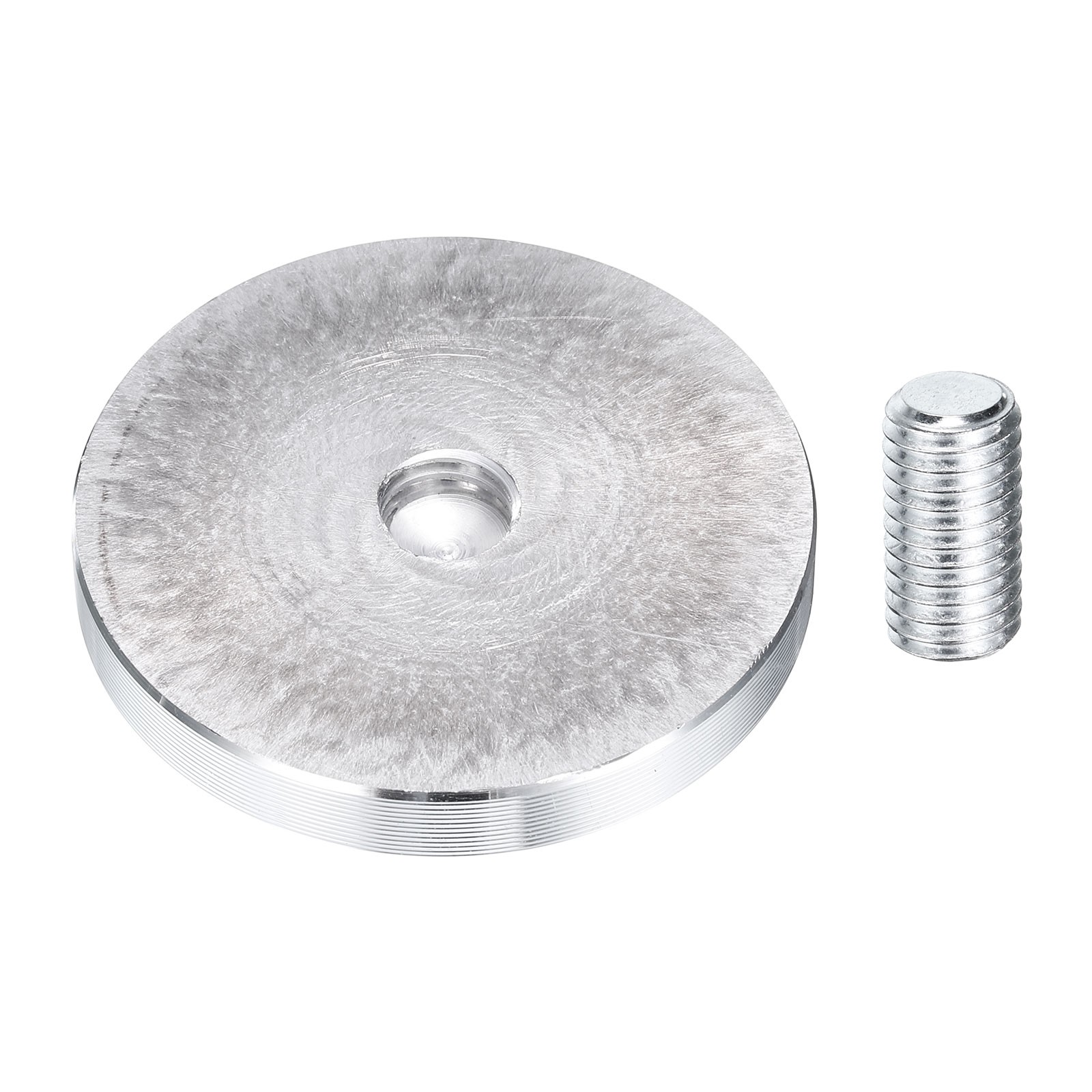 1pcs M10 Thread 50mm Diameter Round Shape Aluminum Disc Hardware, Silver