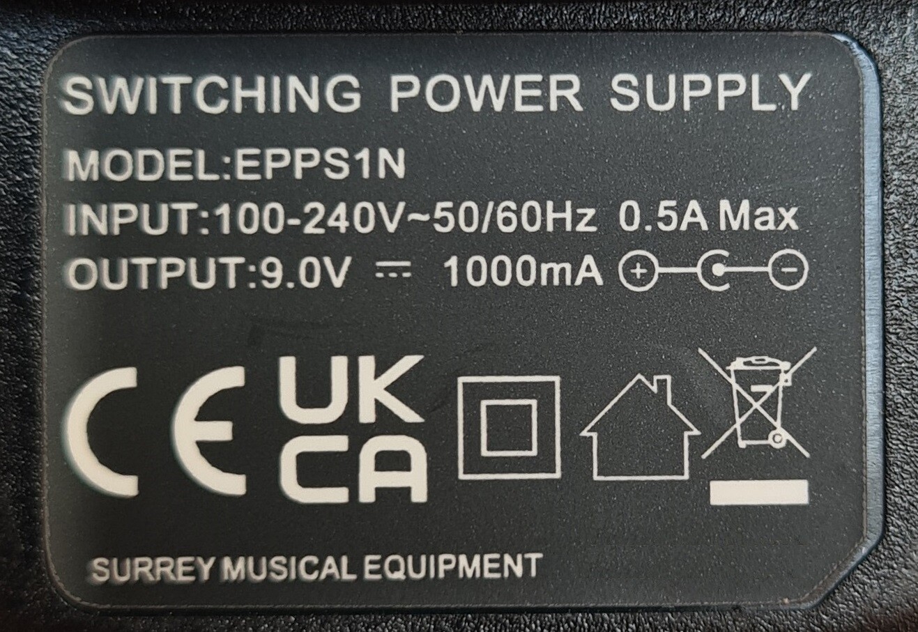 KORG MS2000 MUSIC SYNTHESIZER POWER SUPPLY (2 METER) ADAPTER UK 9V