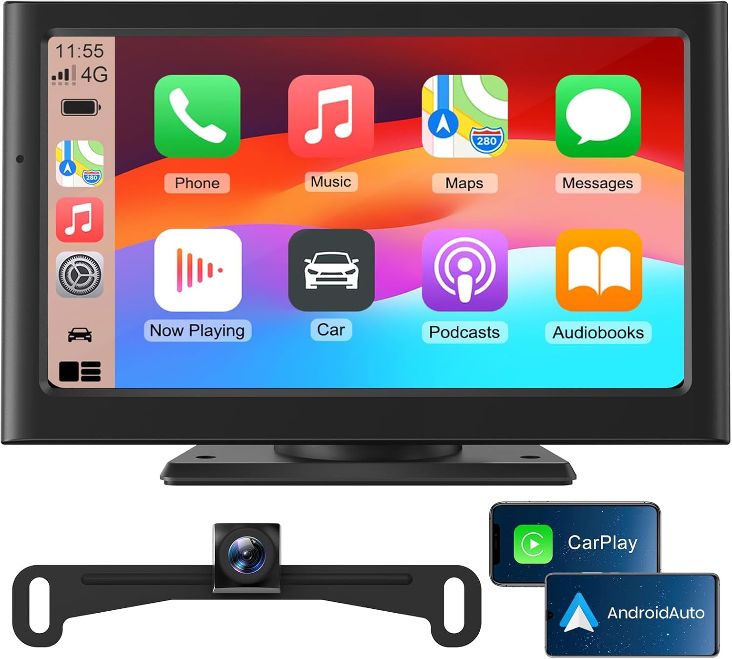 Portable Carplay Car Screen for Apple & Android Auto-7" HD Wireless Car Play Tou