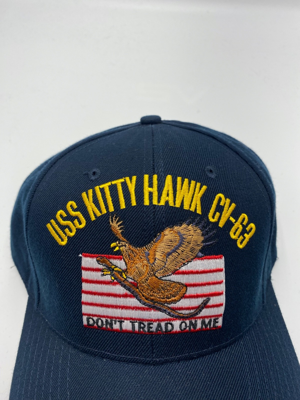 The Corps USS Kitty Hawk CV-63 Logo Blue Baseball Cap Hat One Size
