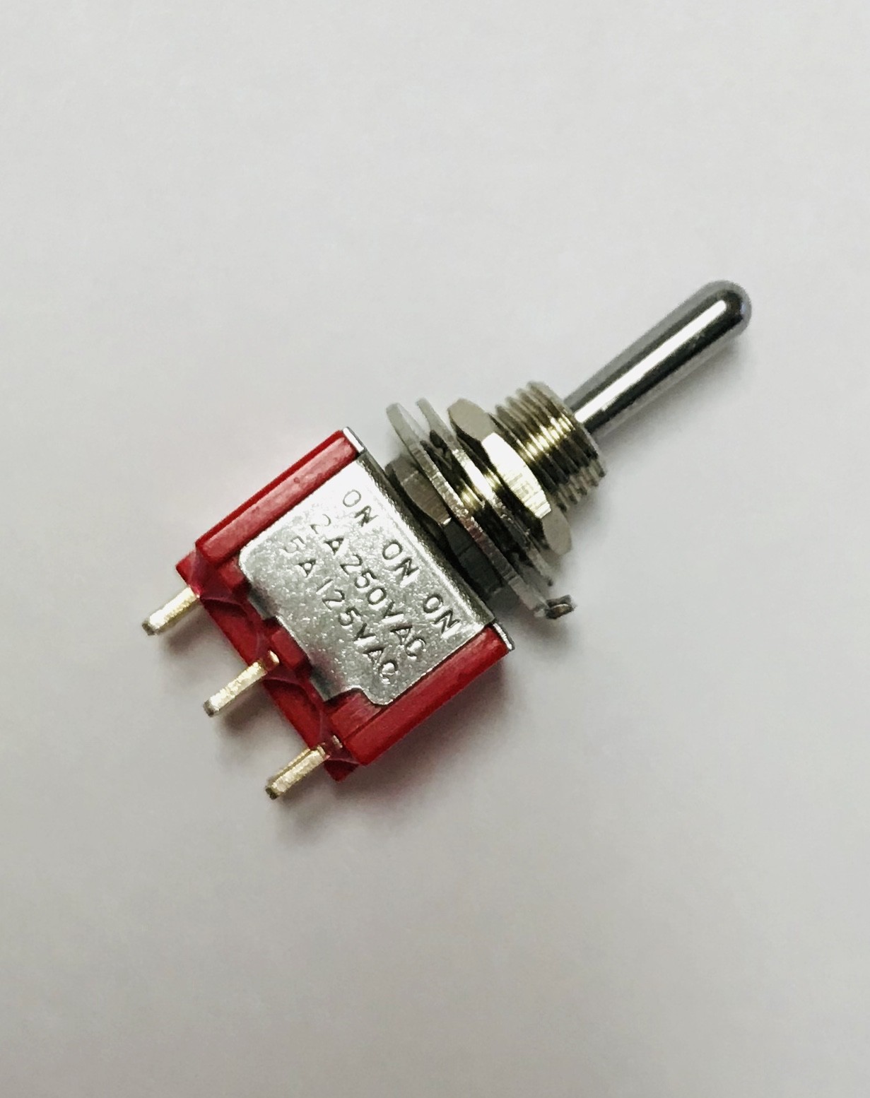 2301A-C Chrome ON-ON-ON DPDT BAT Lever Mini Switch Guitar/Bass