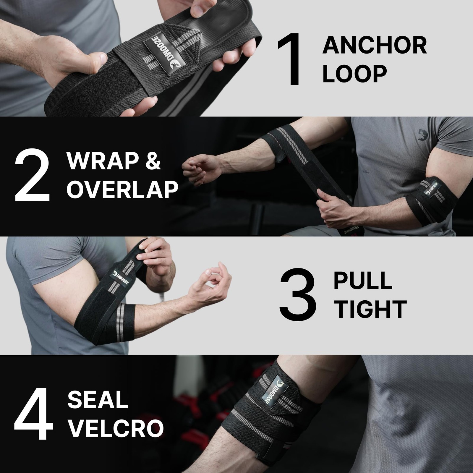Elbow Wraps for Weightlifting Pair 40'' Adjustable Elbow Strap for Gym Worko...