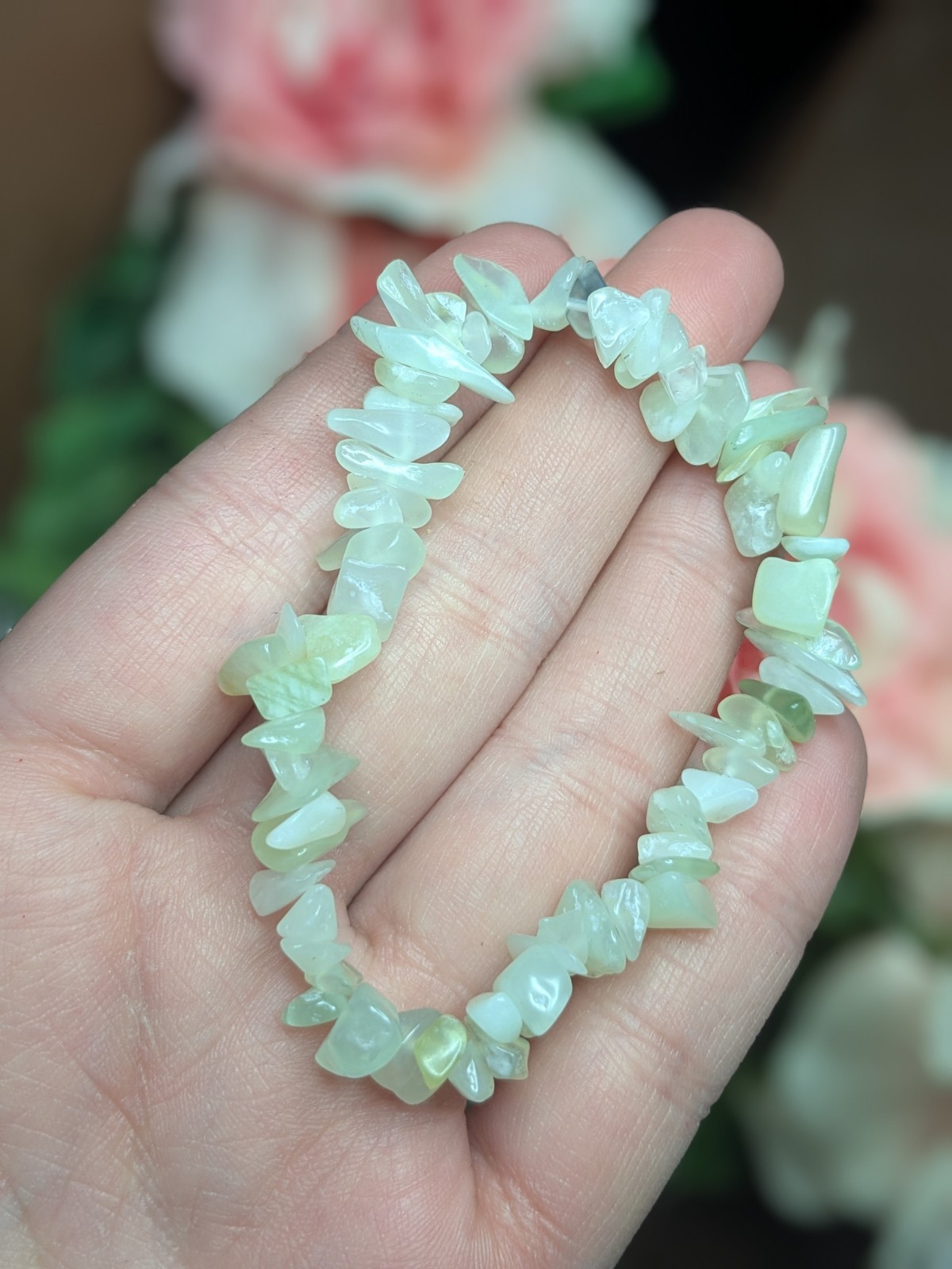 Prehnite Chip Beaded Bracelet