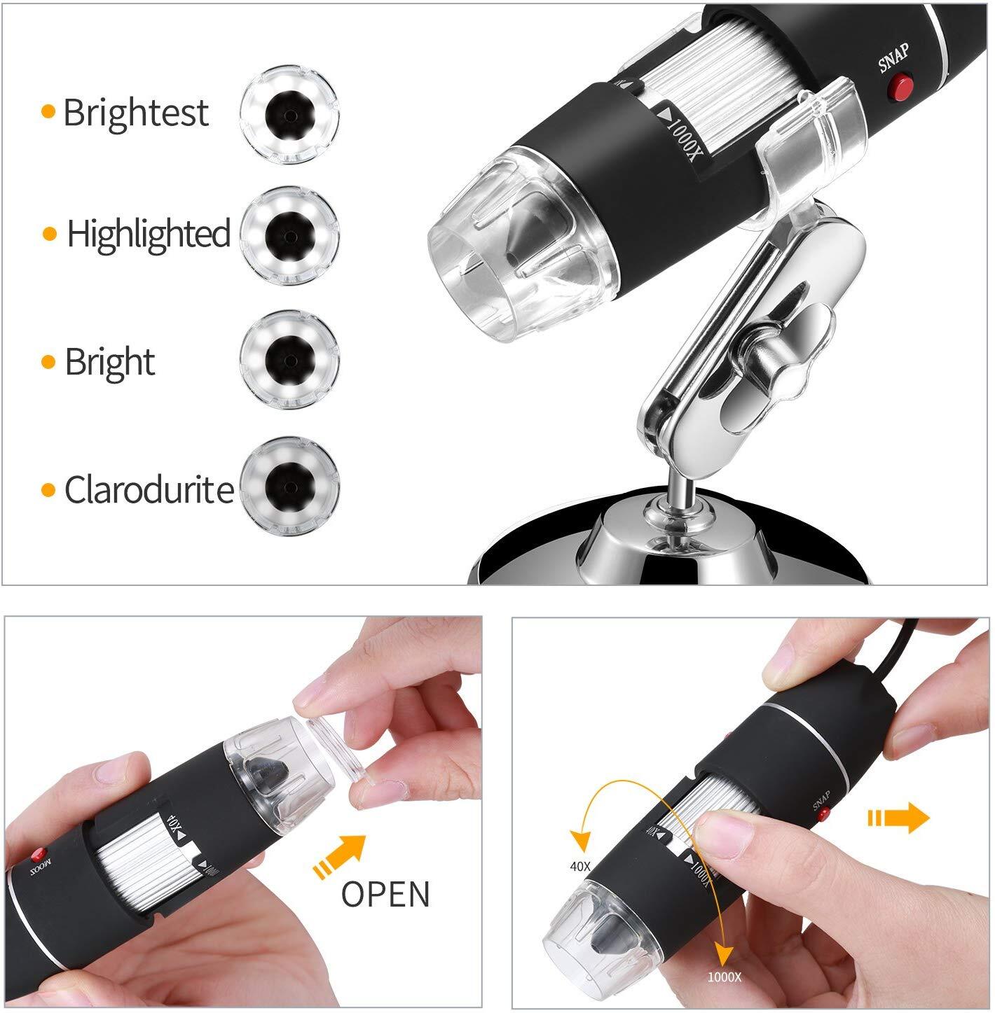 1600X 3-IN-1 Zoom 8 LED USB Microscope Digital Magnifier Endoscope Video Camera