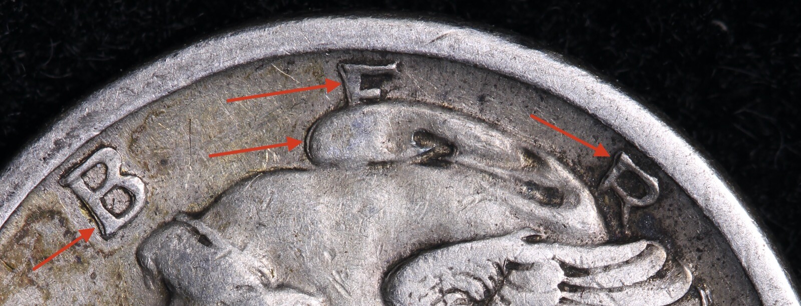 1920-S OBV DOUBLING Mercury Silver Dime CHOICE XF E220 AGP