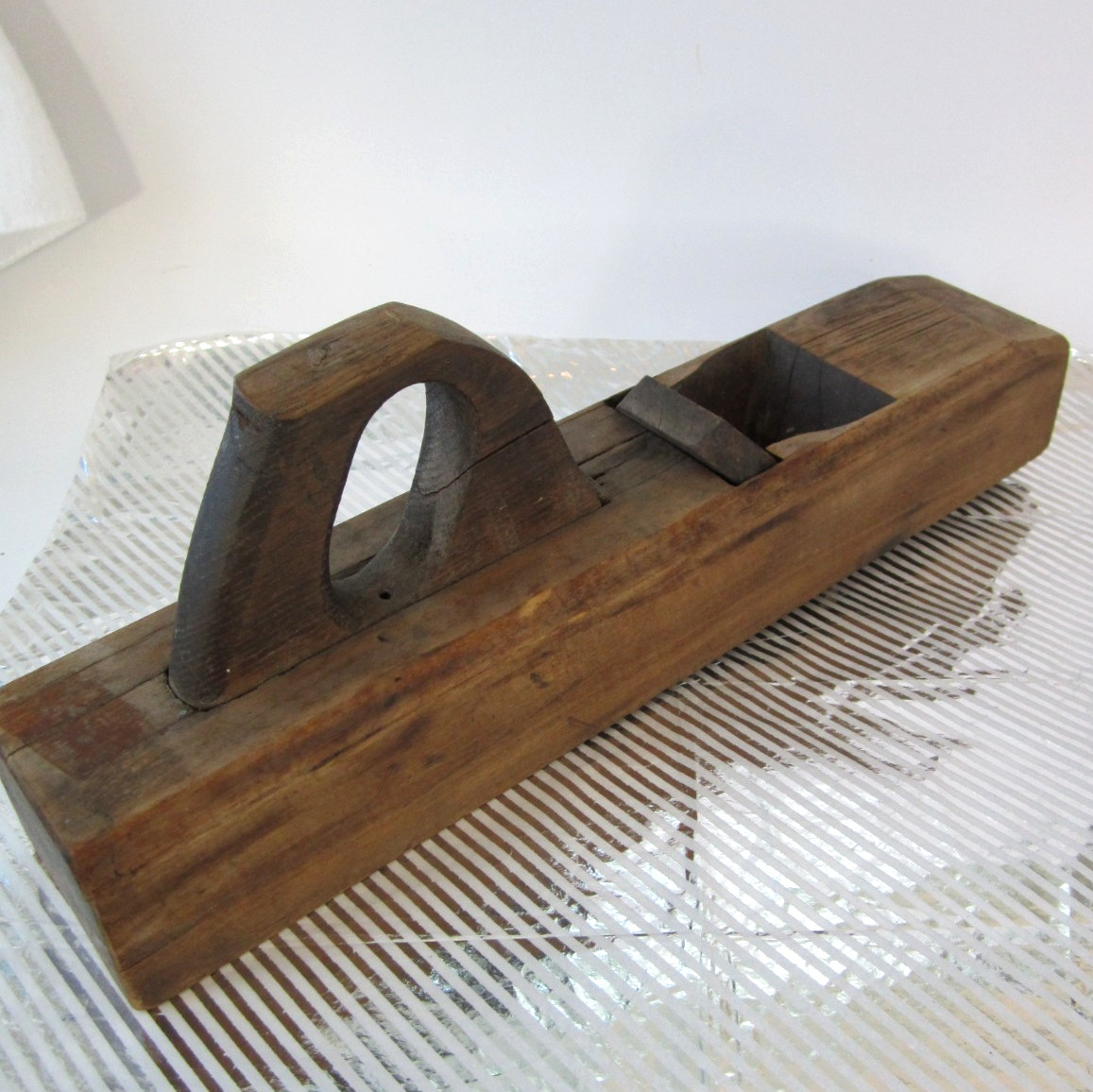 Antique Wooden Wood Block Plane Large 16” Primitive Tool