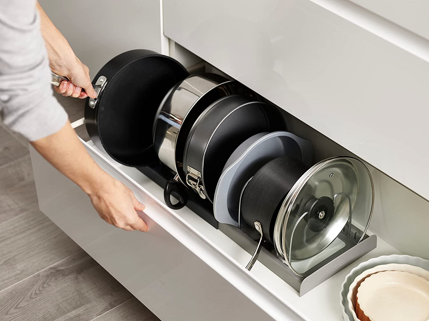 Joseph Joseph Drawerstore Expanding Cookware Organizer, Space Saving Storage for