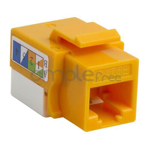 5 pack Cat5E Keystone Jack Punch Down RJ45 CAT5 Yellow