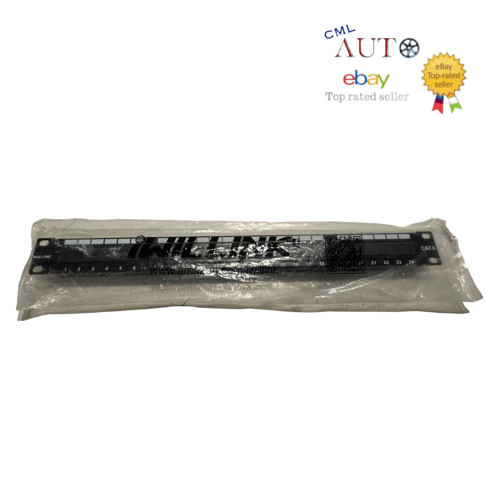 24-Port Cat6 Patch Panel, 10Gbps RJ45 Keystone Network Panel
