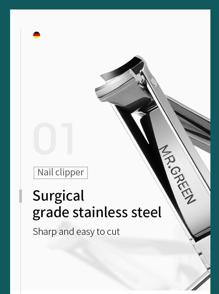 MR GREEN Multifunction Nail Clipper File Knife Scissors Multi 6-in-1 Tool German