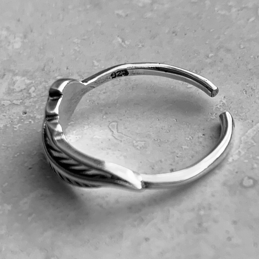 Sterling Silver Angels Wing Toe Ring, Silver Ring, Feather Ring, Religious Ring