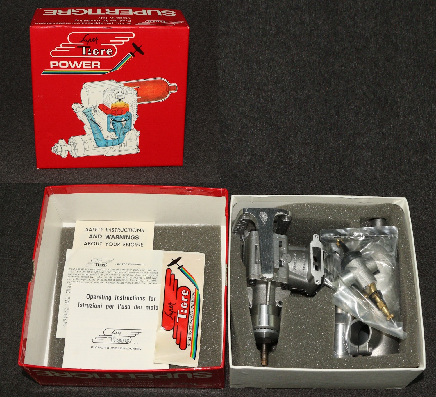 RC Model Airplane Engine Super Tigre S 90k RC 2-Stroke Silent Muffler MIB