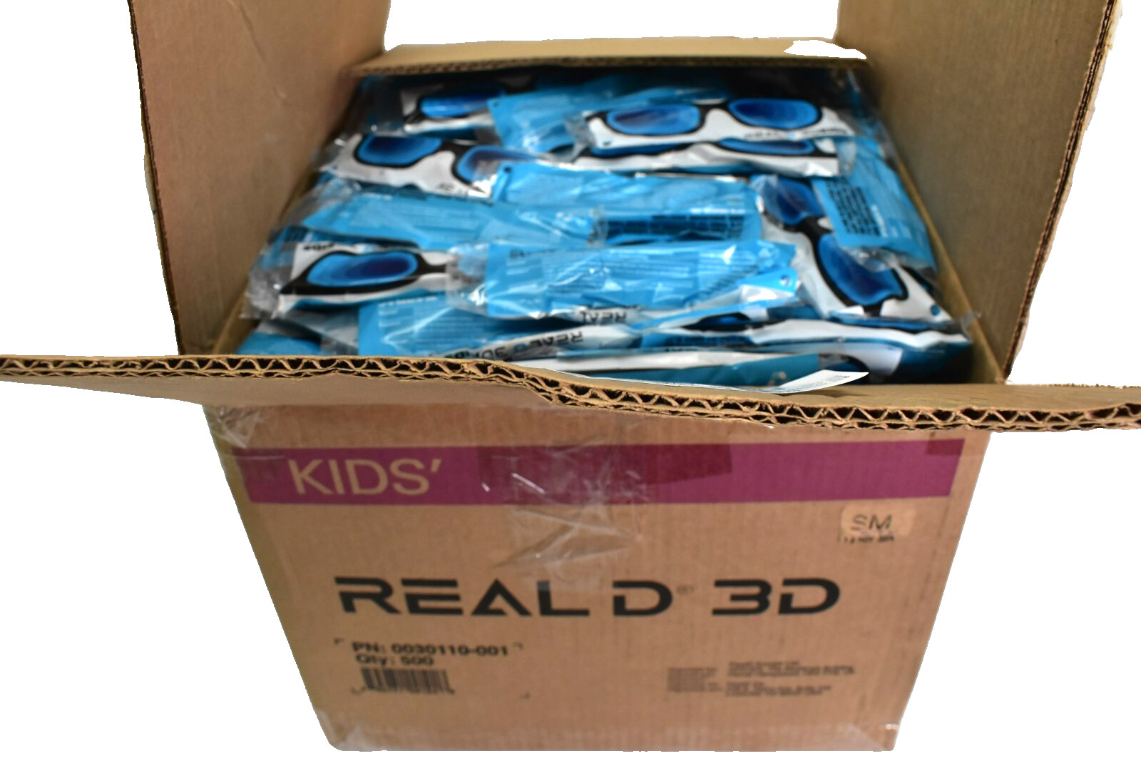 Real D 3D Glasses Kids Size Passive Movie Theater 3-D Brand New Case Box of 500