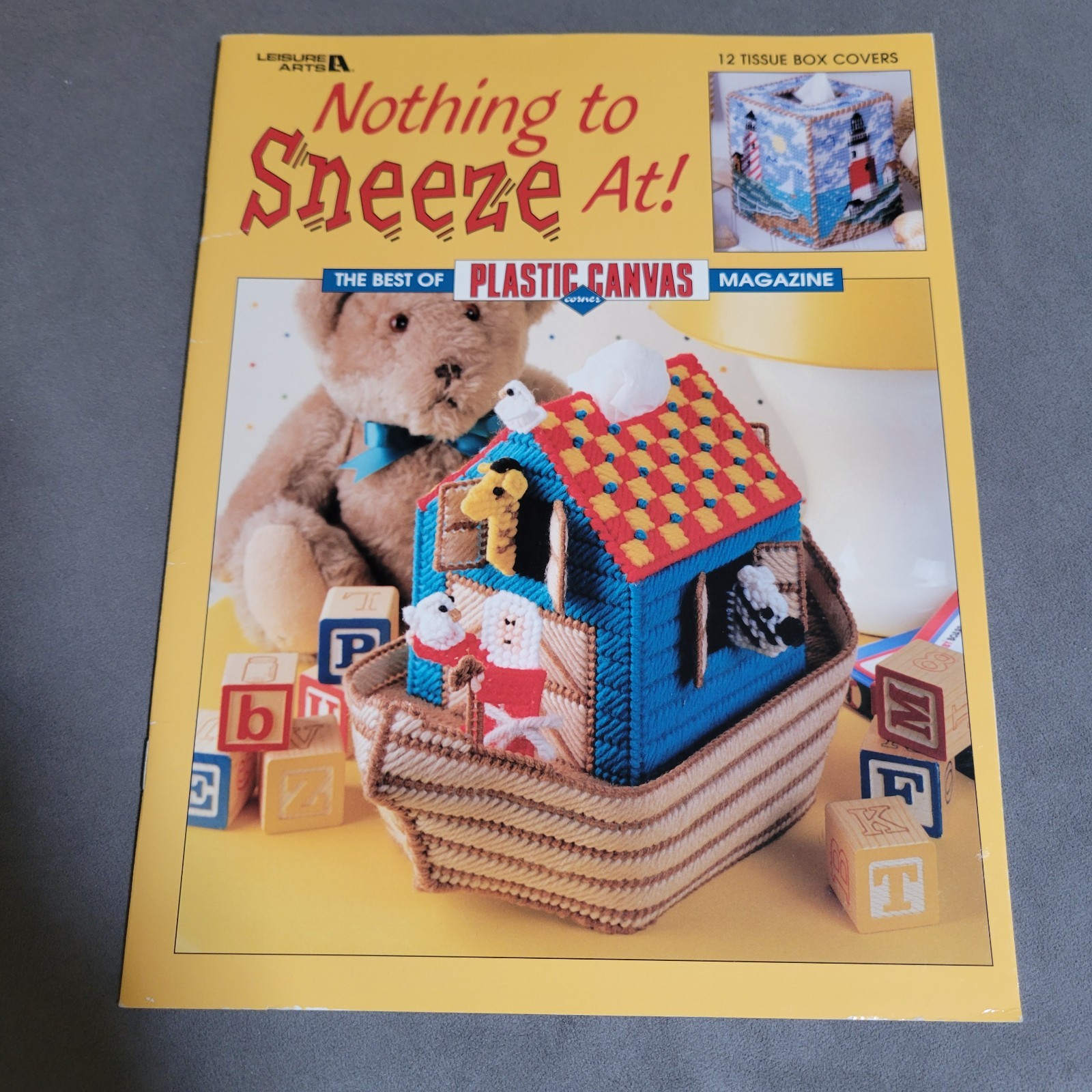 3416 Leisure Arts Nothing to Sneeze At Tissue Box Plastic Canvas Pattern 2003