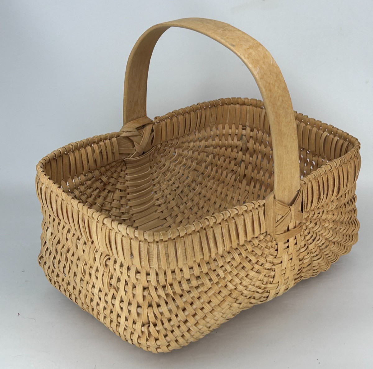 Marjorie Westfall Prewitt Basket with Handle 10" x 7" Woven Wicker Ratan