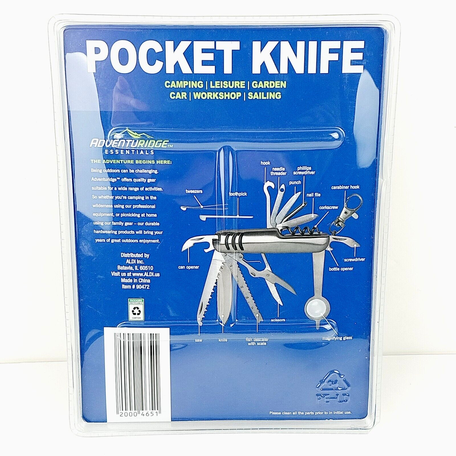 Adventuridge 17-Function Stainless Steel Folding Multi-Tool w/ Nylon Belt Case