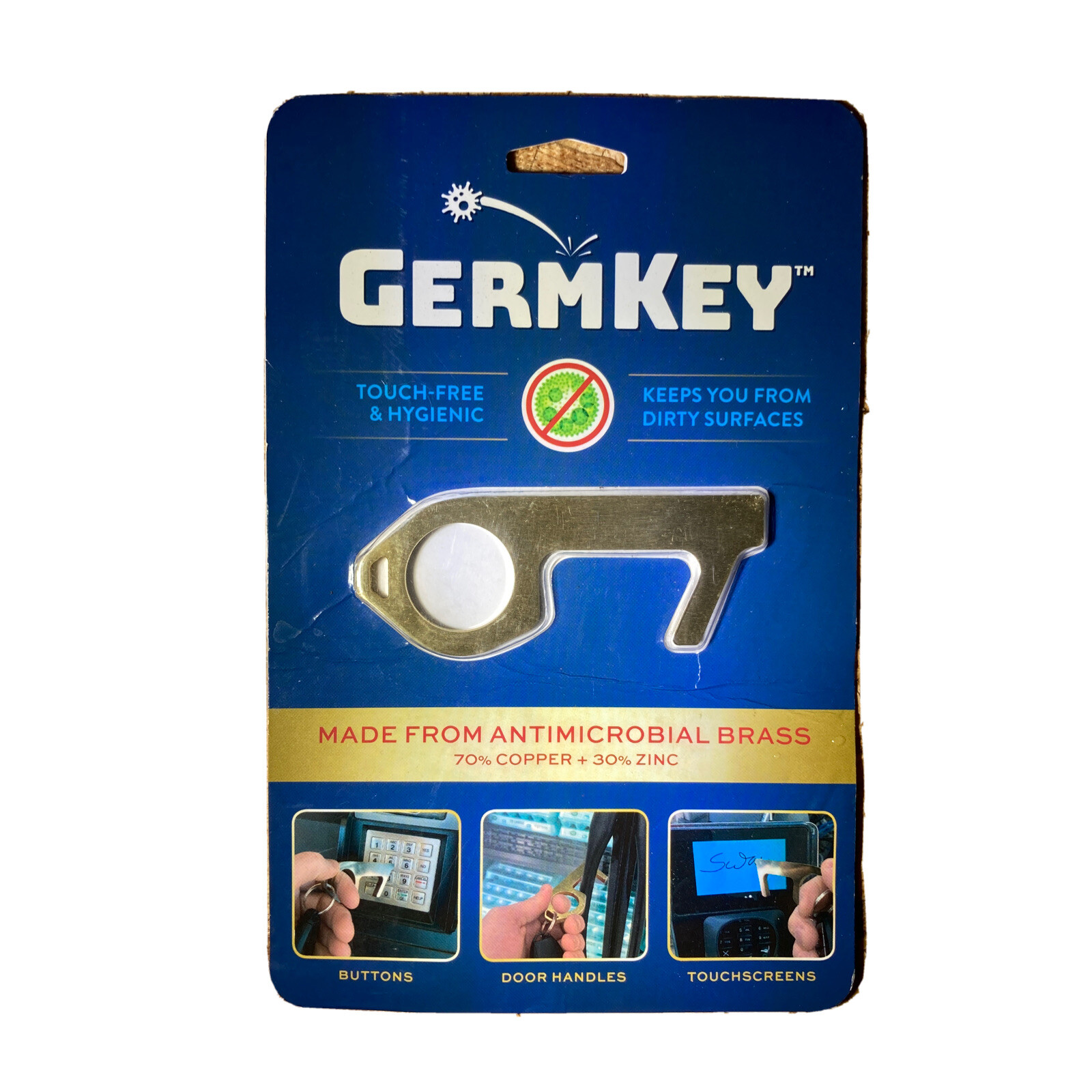 Germ Key Brass No Touch Hand Tool Door Opener Touch free