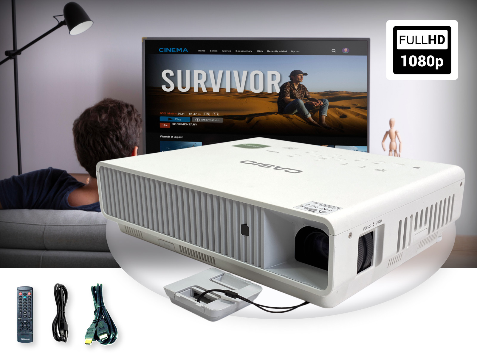 2500 ANSI DLP Projector for Home Theater Movie Lovers Cinema TV Video Full HD 3D