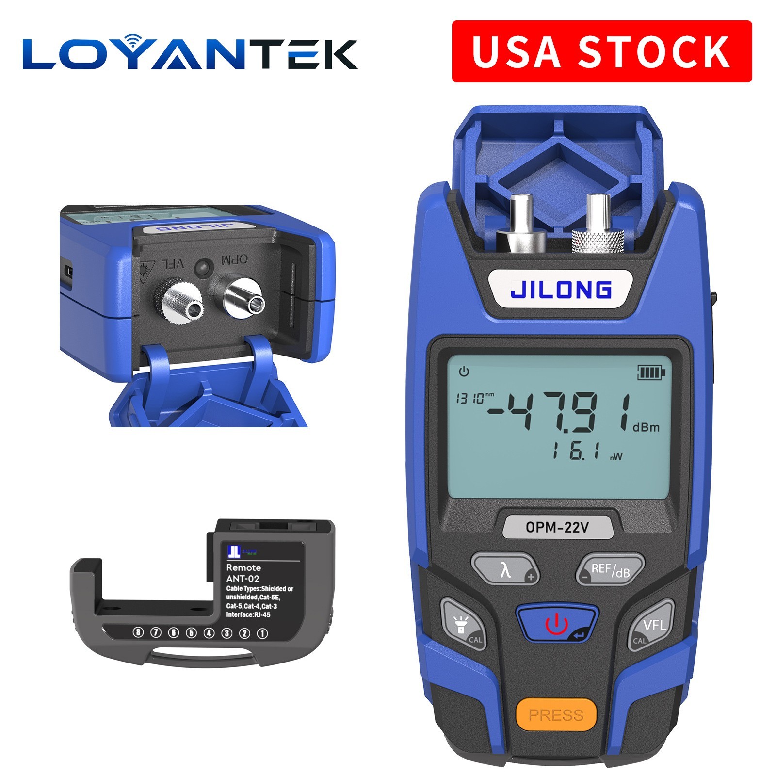 OPM-22V Optical Power Meter -70~+6dbm with RJ45, 10mw VFL, LED, OPM Tester