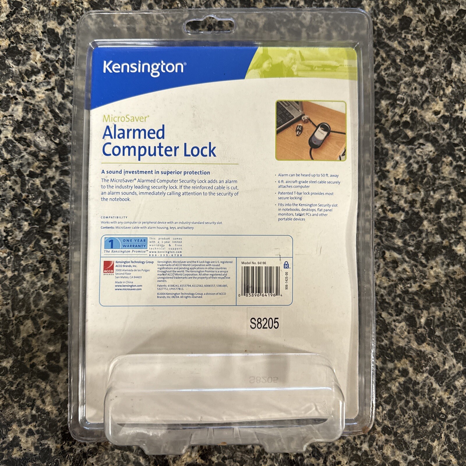 Kensington Microsaver Alarmed Computer Lock 64196-NEW Sealed