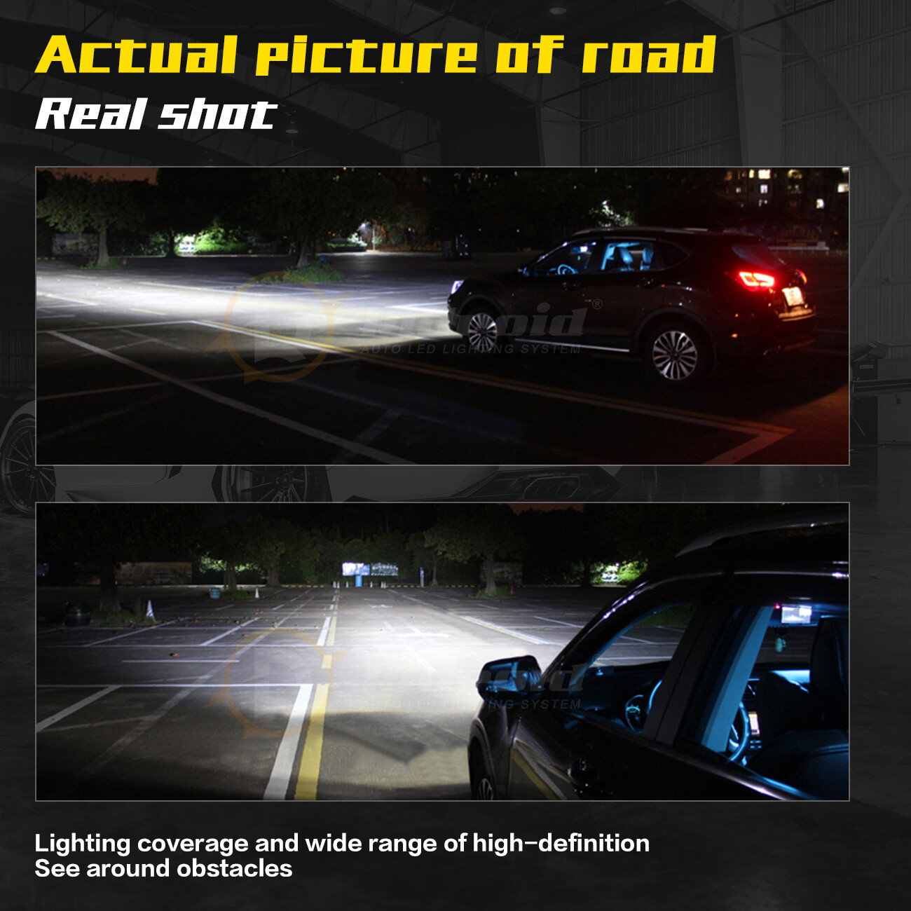 Pair 4-Side H7 LED Headlight Conversion Kit 6000K High Low Beam Replace Bulb