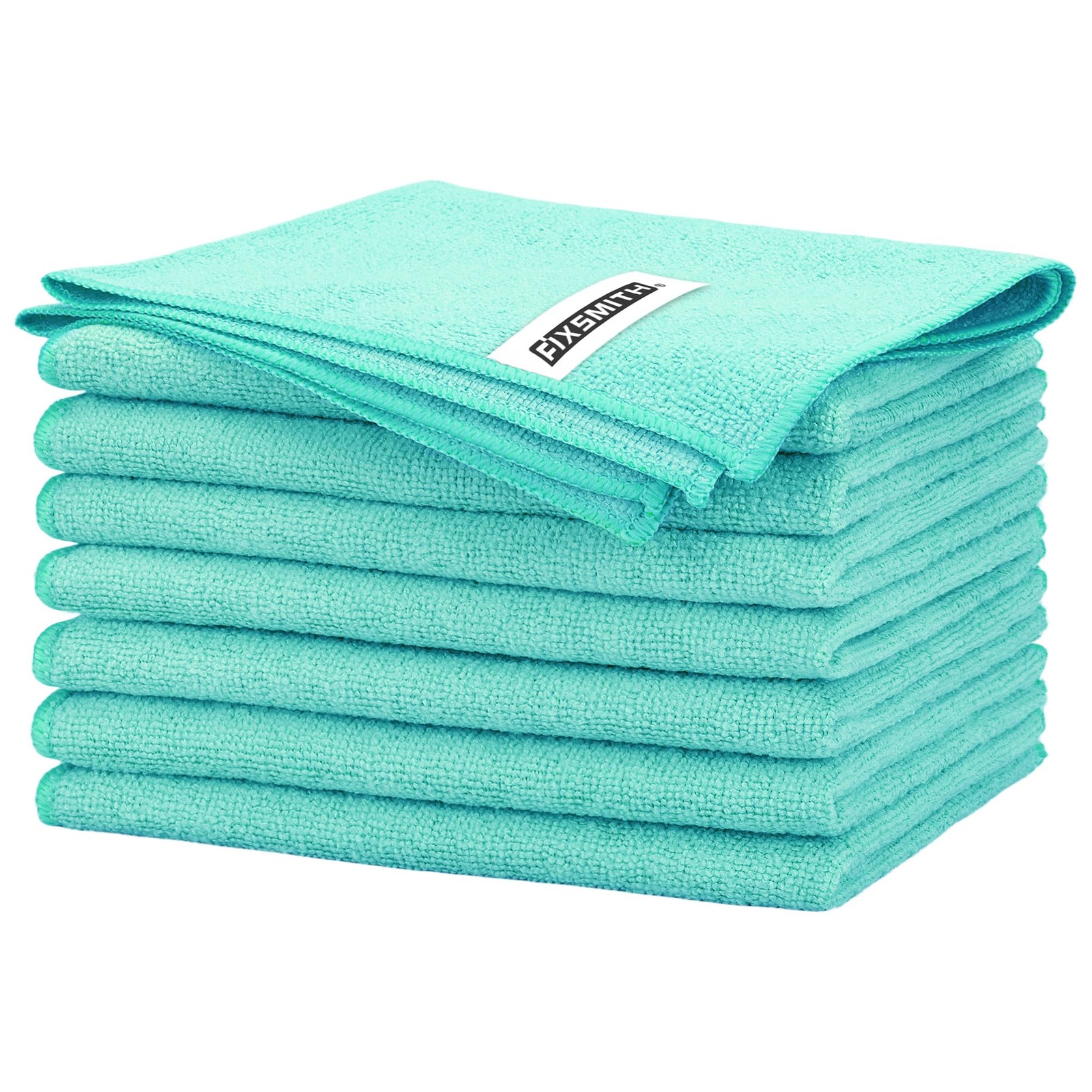 Microfiber Cleaning Cloth 8Pk Turquoise 16x12 Lint Free Absorbent Reusable Towel