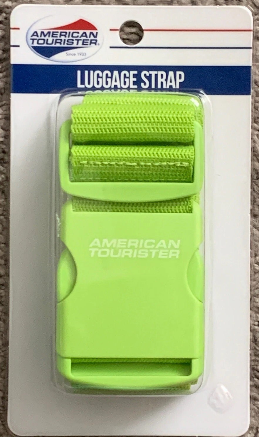 American Tourister Durable Woven Luggage Strap fits suitcases up to 72" Green