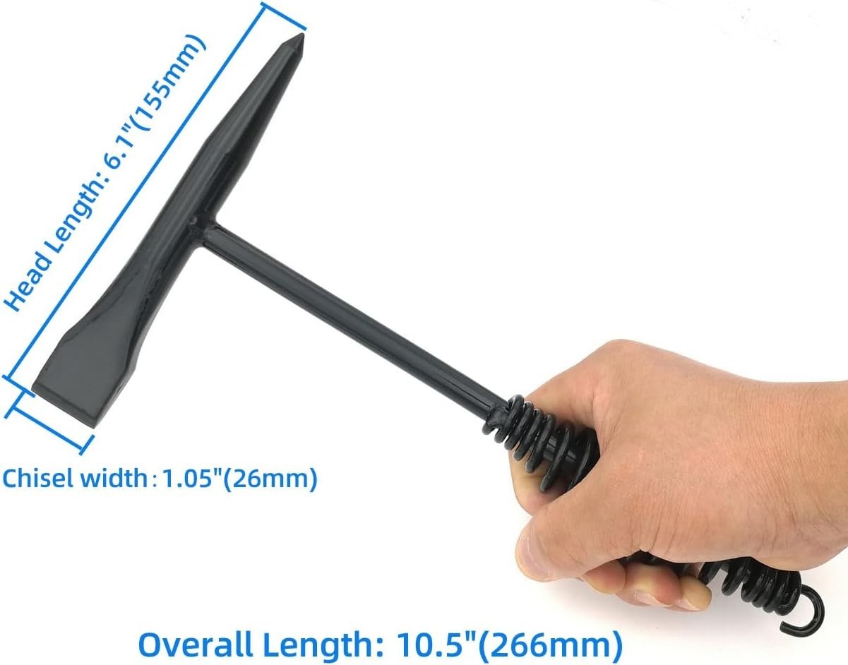 Professional Welding Chipping Hammer with 6.1" Chisel & Shock Absorbing Handle
