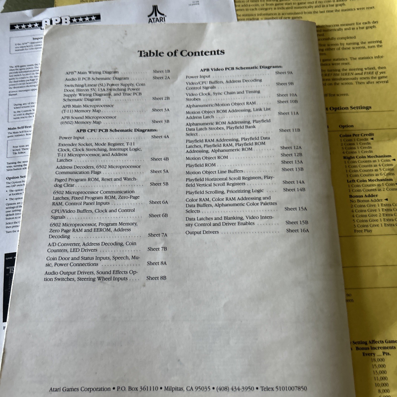 Acrobat Venture Atari Apb Schematics + Back Door Sheet game manual