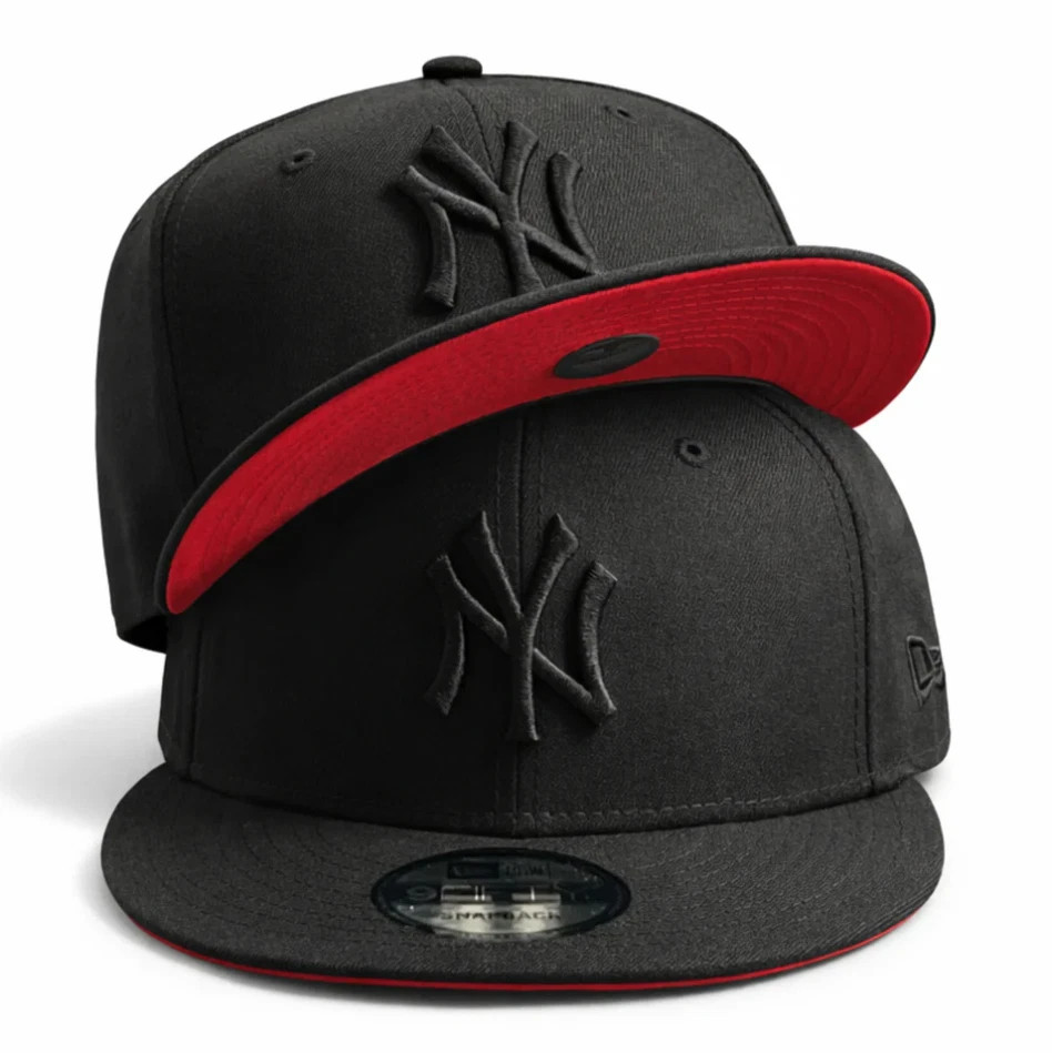 New Era NY Yankees 59FIFTY Fitted Hat Black Red Undervisor MLB Cap