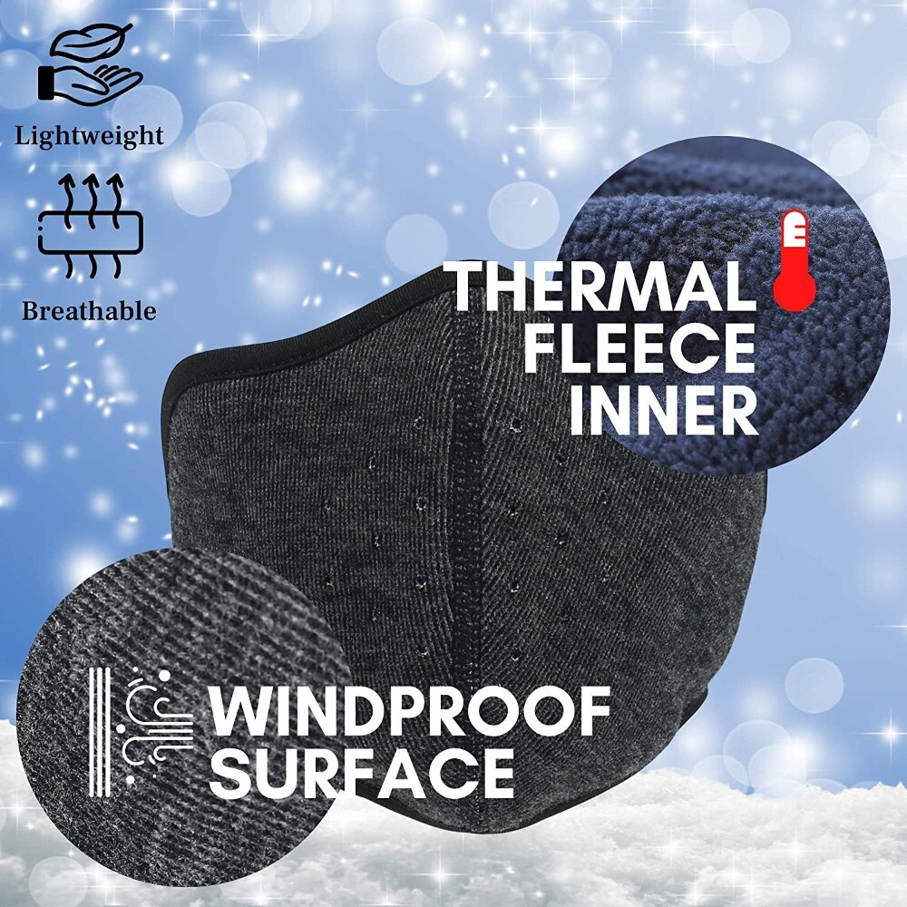 Winter Windproof Fleece Ski Mask Balaclava Thermal Half Face Masks for Men Women