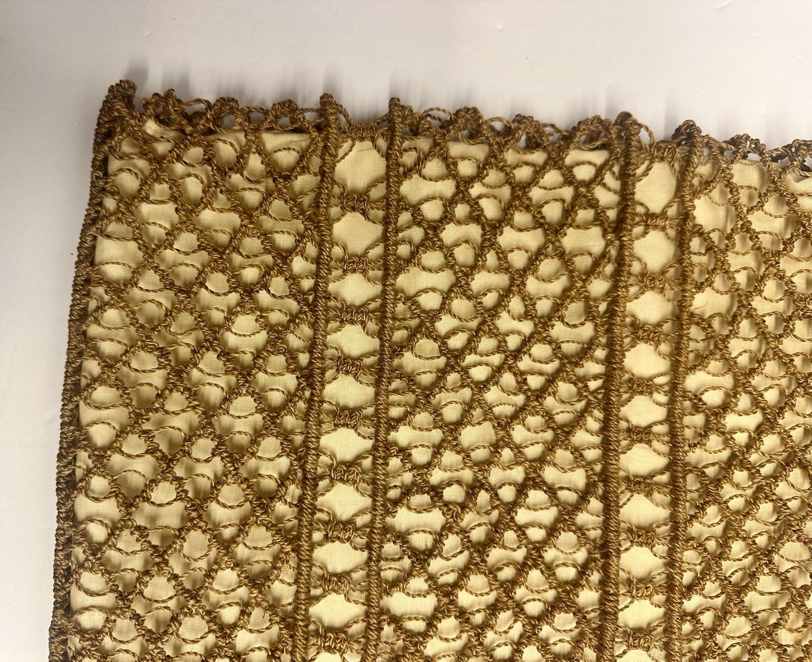Vtg Macramé Beige Bag Handbag