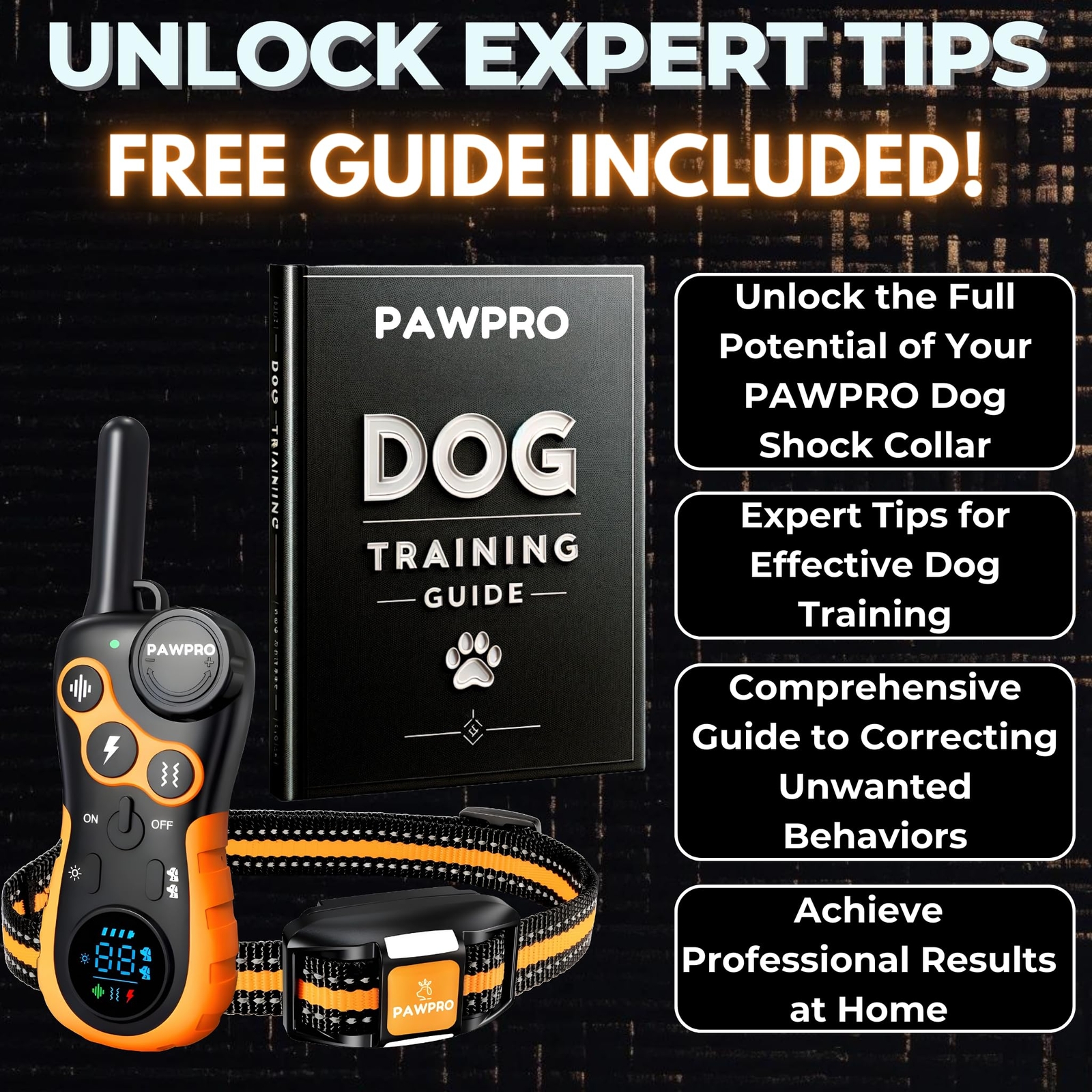 Dog Shock Collar with Remote Unmatched 4-Mile Range Night-Light Mode Training...
