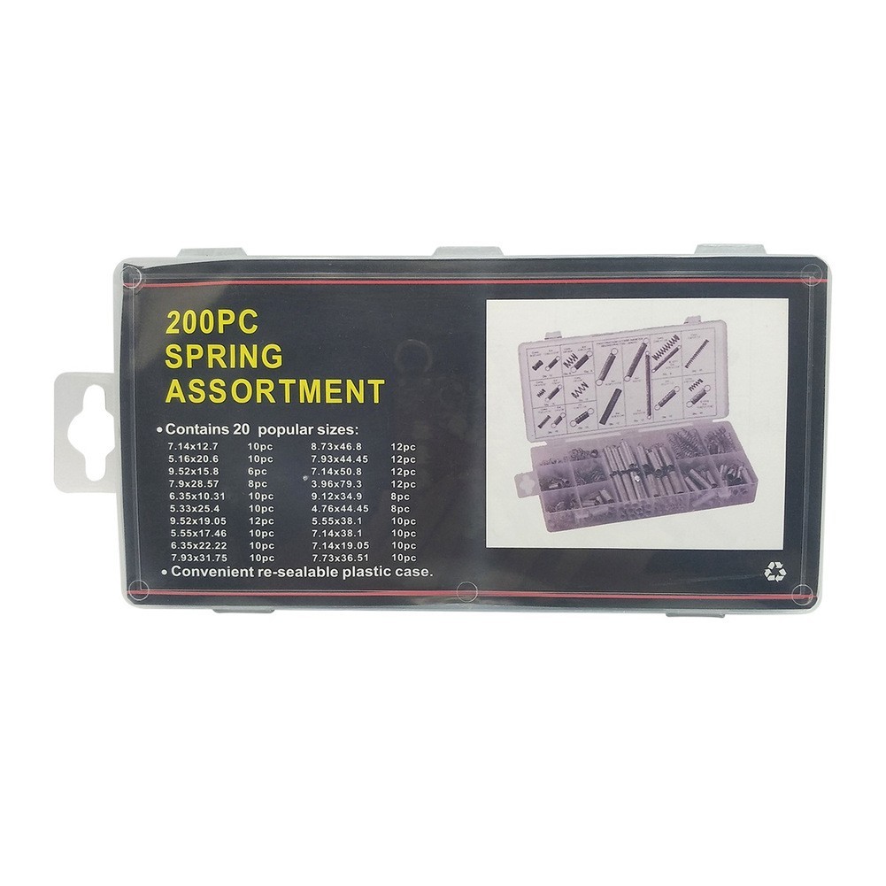 200 PCS Metal Compression and Tension Spring Set for Mechanical Devices