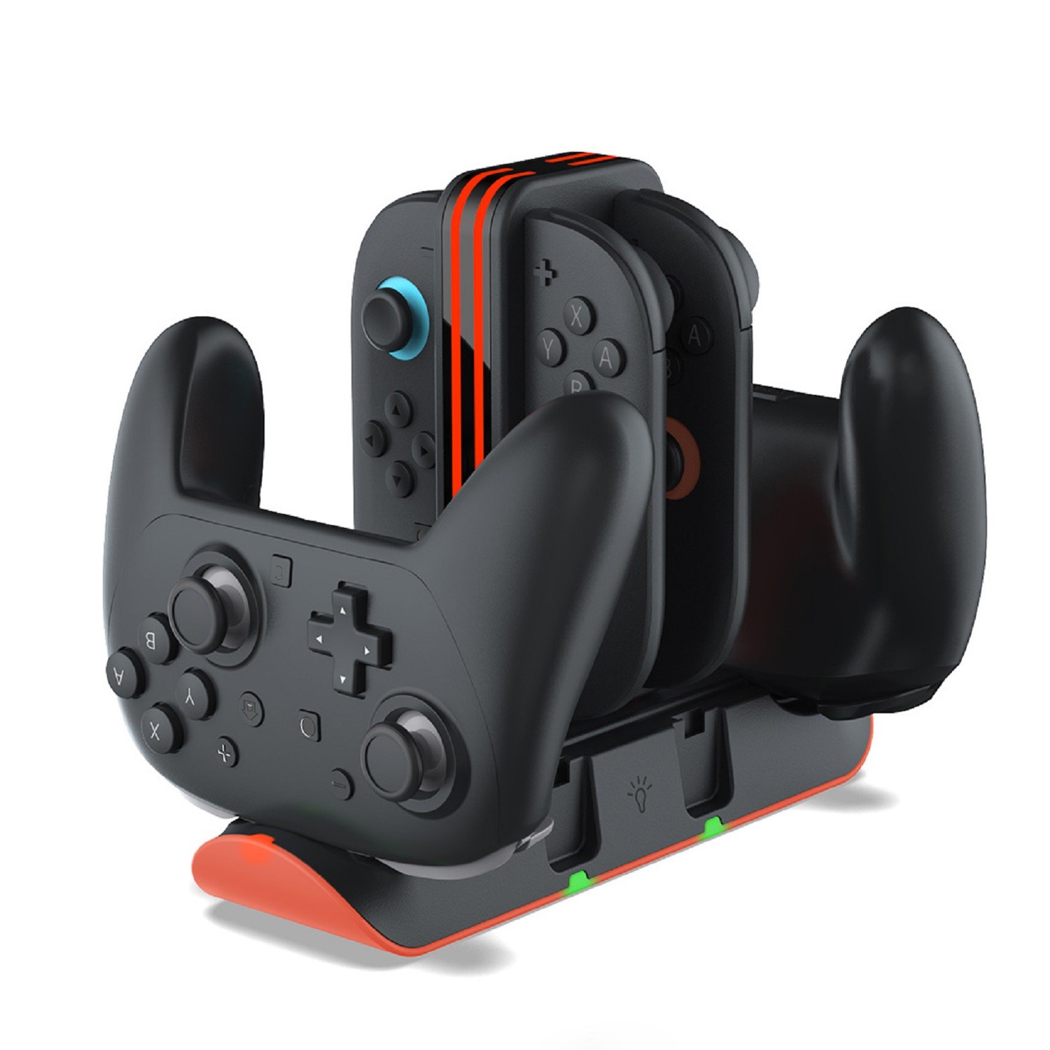 6-in-1 Charging Dock for Joy-Con and Pro Controllers with RGB Stand Organizer