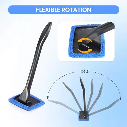 6PCS Windshield Cleaning Tool Car Window Cleaner with 5 Reusable and blue