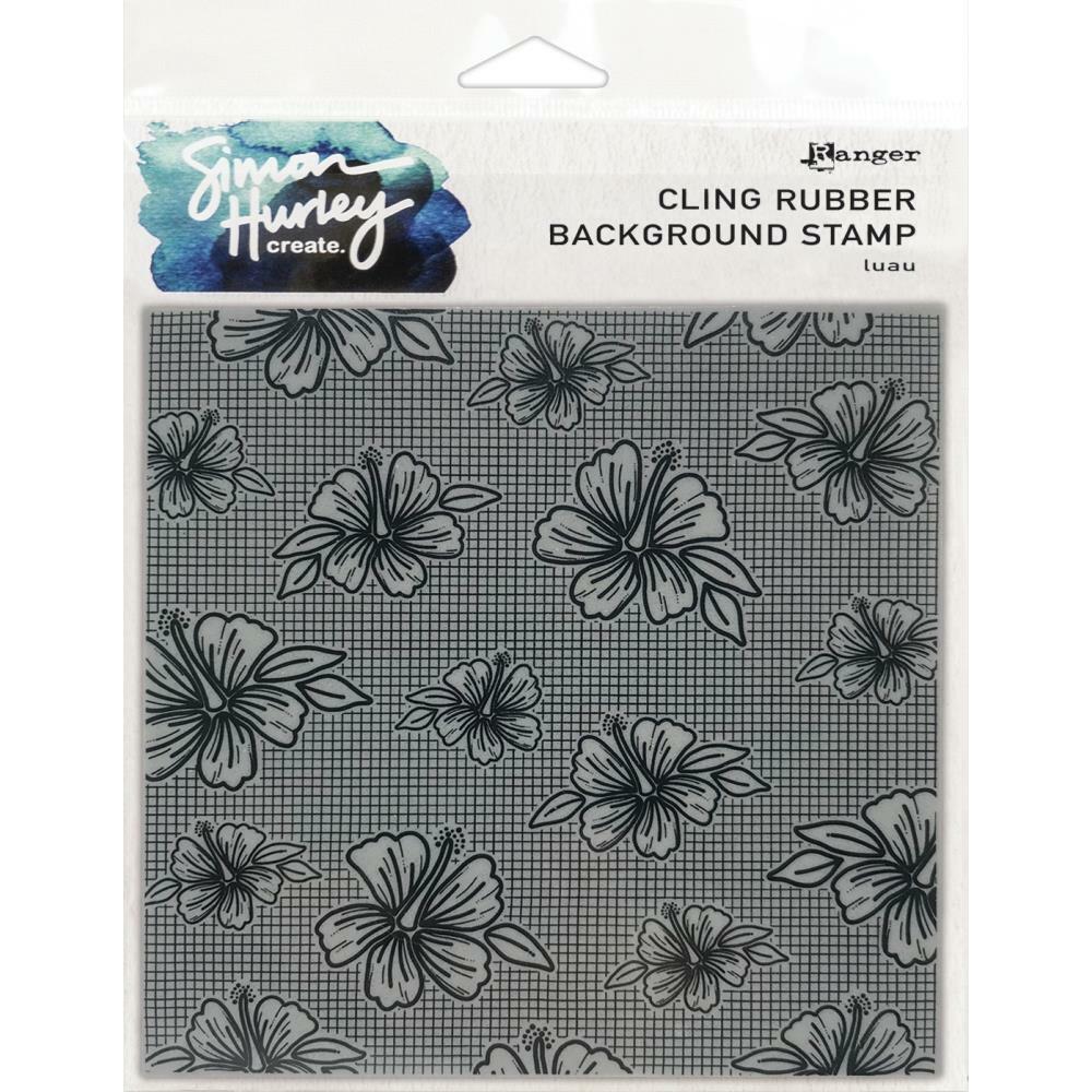 Simon Hurley create. Cling Rubber 6x6 Background Stamp - Luau