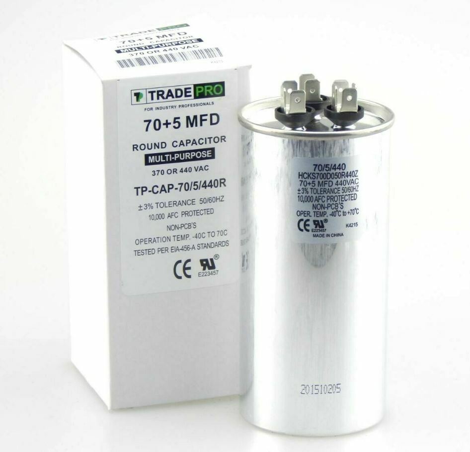 DENTED - 70 + 5 TRADEPRO Capacitor Round 440 - has dents, dings, etc.