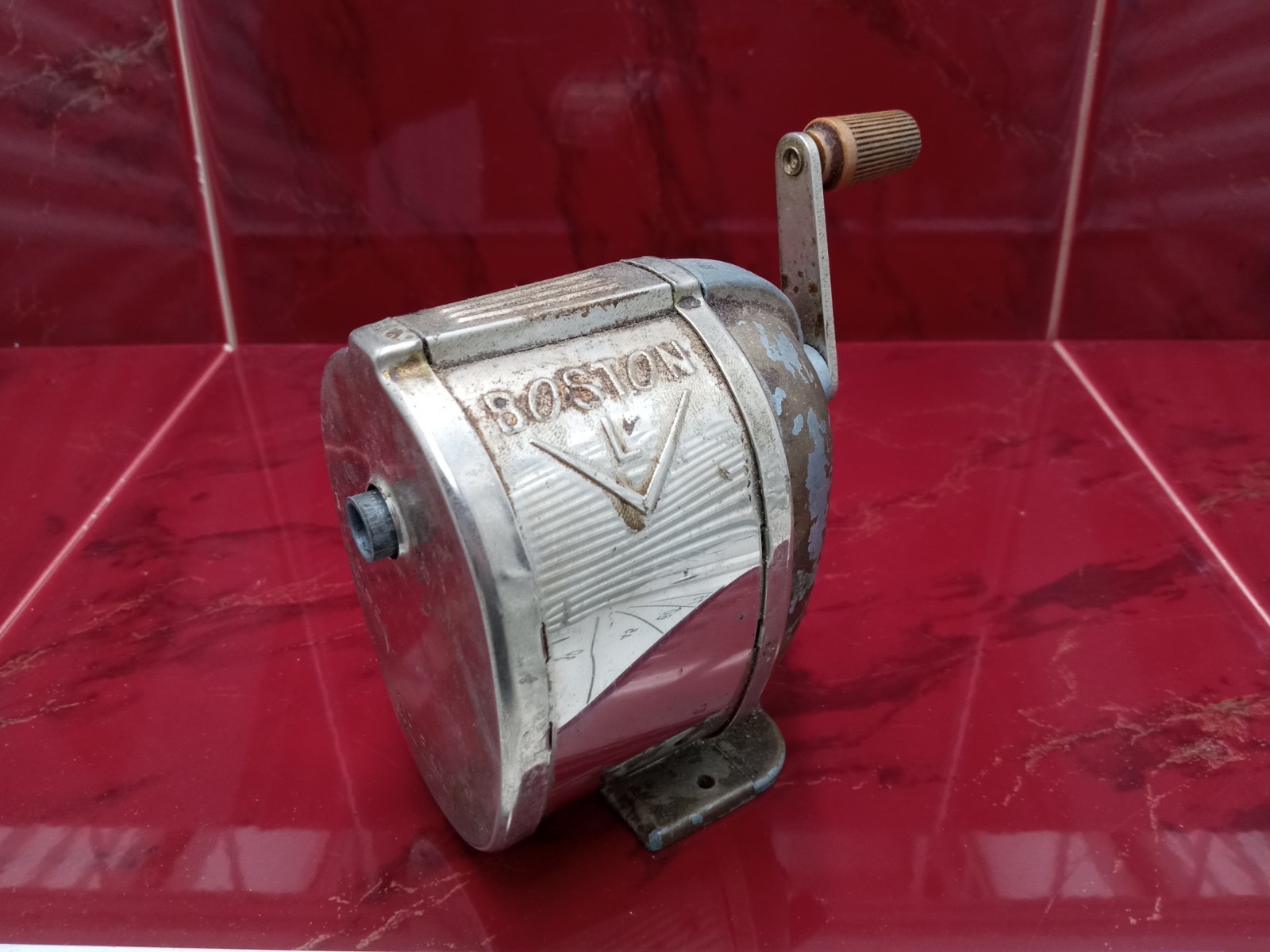 Vintage Boston Model L Pencil Sharpener School/Office Desk Mounted Hunt Mfg. USA