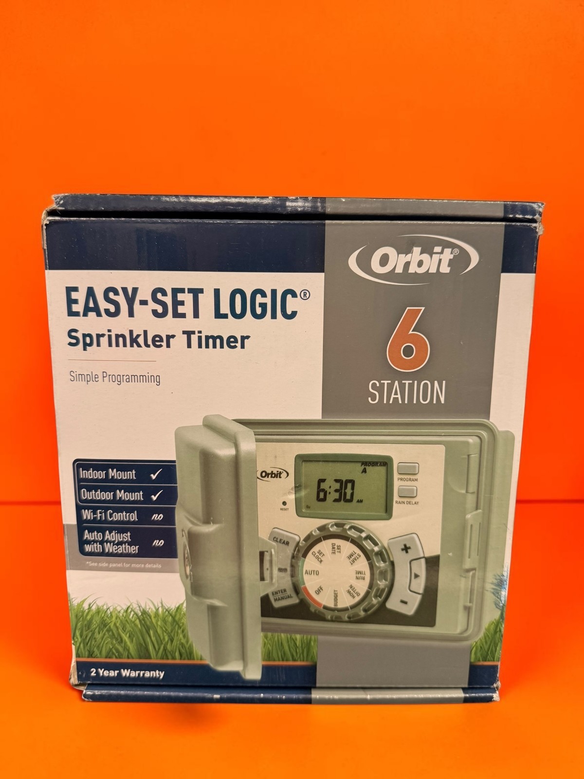Orbit 57896 6 Station Easy-Set Logic Sprinkler Controller Timer OPEN BOX NEW
