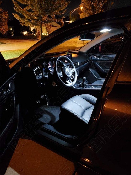 White Interior LED Lights Kit for Hatchback 2003 2004 Size: Mazda 3 Hatchback