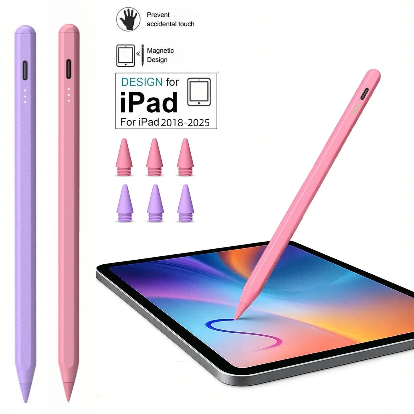 Stylus Pen for iPad 2018-2025, Pencil for Apple iPad 11th A16/10/9/8/7/6 Gen