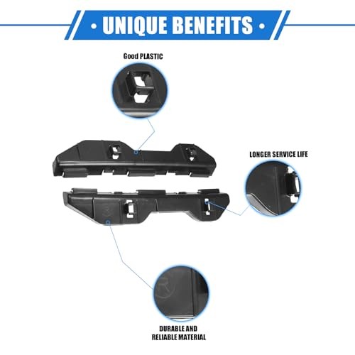 Rear Bumper Fender Bracket Pair 2003-2007 Support Durable Black Plastic Left &