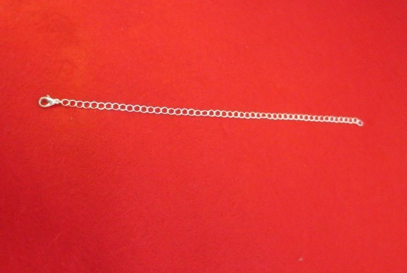 9 INCH  SILVER PLATED 4MM NECKLACE EXTENDER WITH 12MM LOBSTER CLAW CLASP
