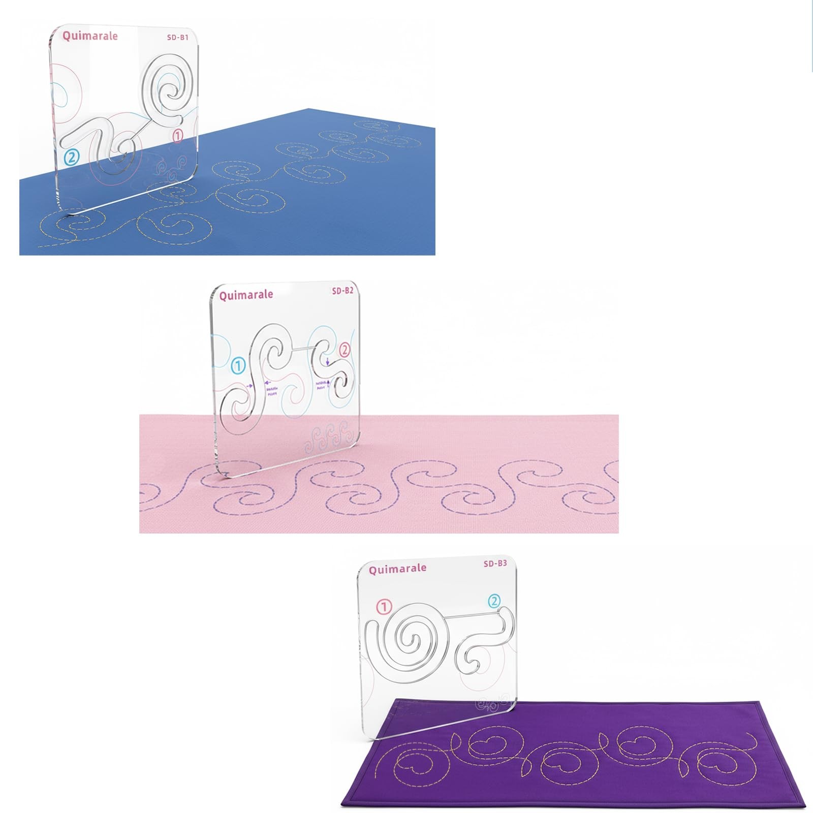 Swirl Design Free Motion Quilting Templates Series Includes Instruction Quilt...