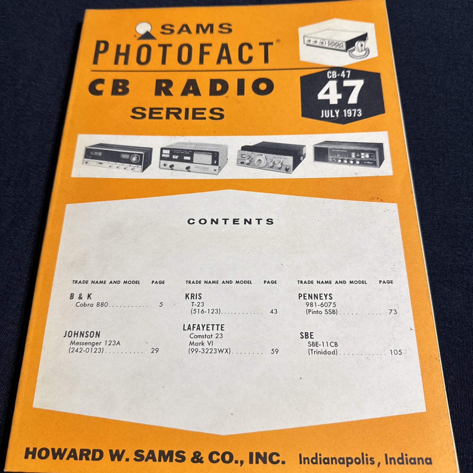 SAMS Photofact CB Radio Series Manual CB 47 July 1973