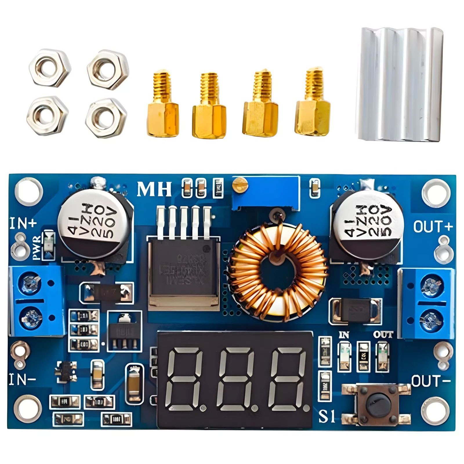 High Power Voltmeter Heatsink Standoffs DC-DC Step Down 5A Adjustable