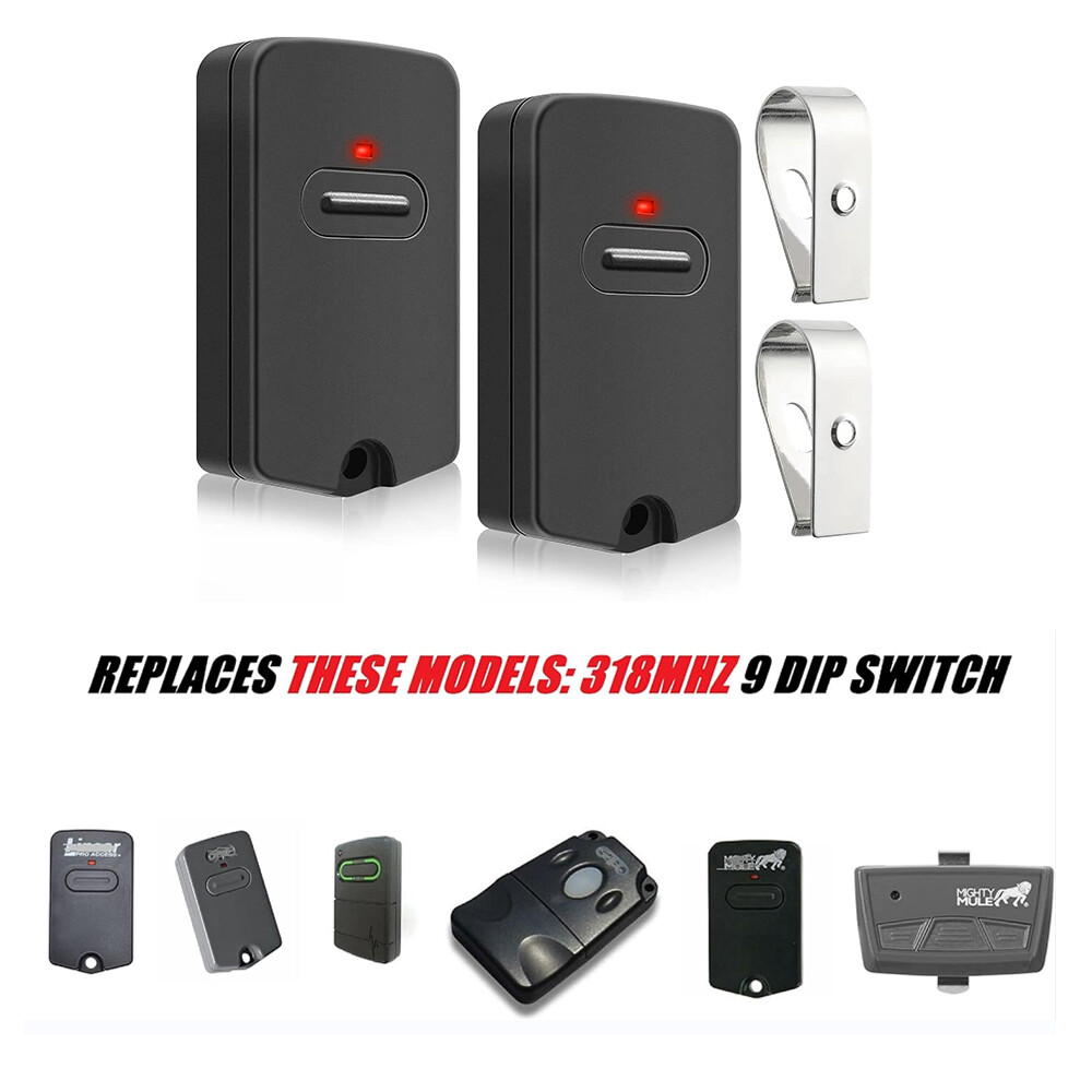 2 for GTO Mighty Mule Gate Opener Remote Control Transmitter 318MHz RB741 FM135