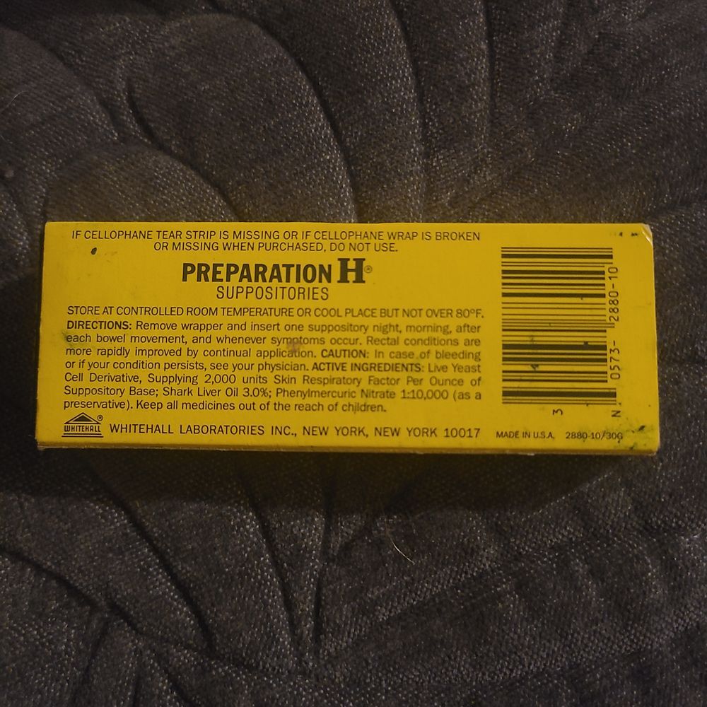 VINTAGE Display item - Preparation H Hemorrhoidal suppositories 8/12 remaining